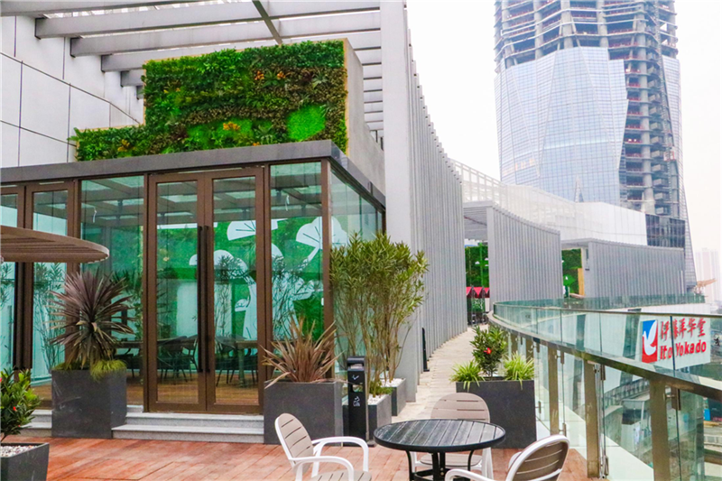 伊藤洋华堂室外活动区域绿化装饰植物墙布景案列