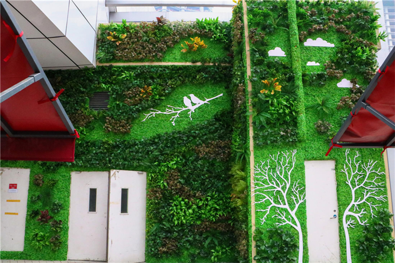成都绿化仿真植物墙装饰色彩搭配技巧