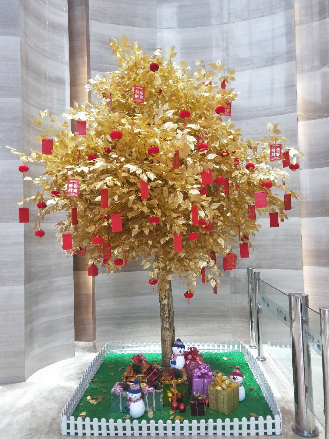 成都金色仿真许愿树制作