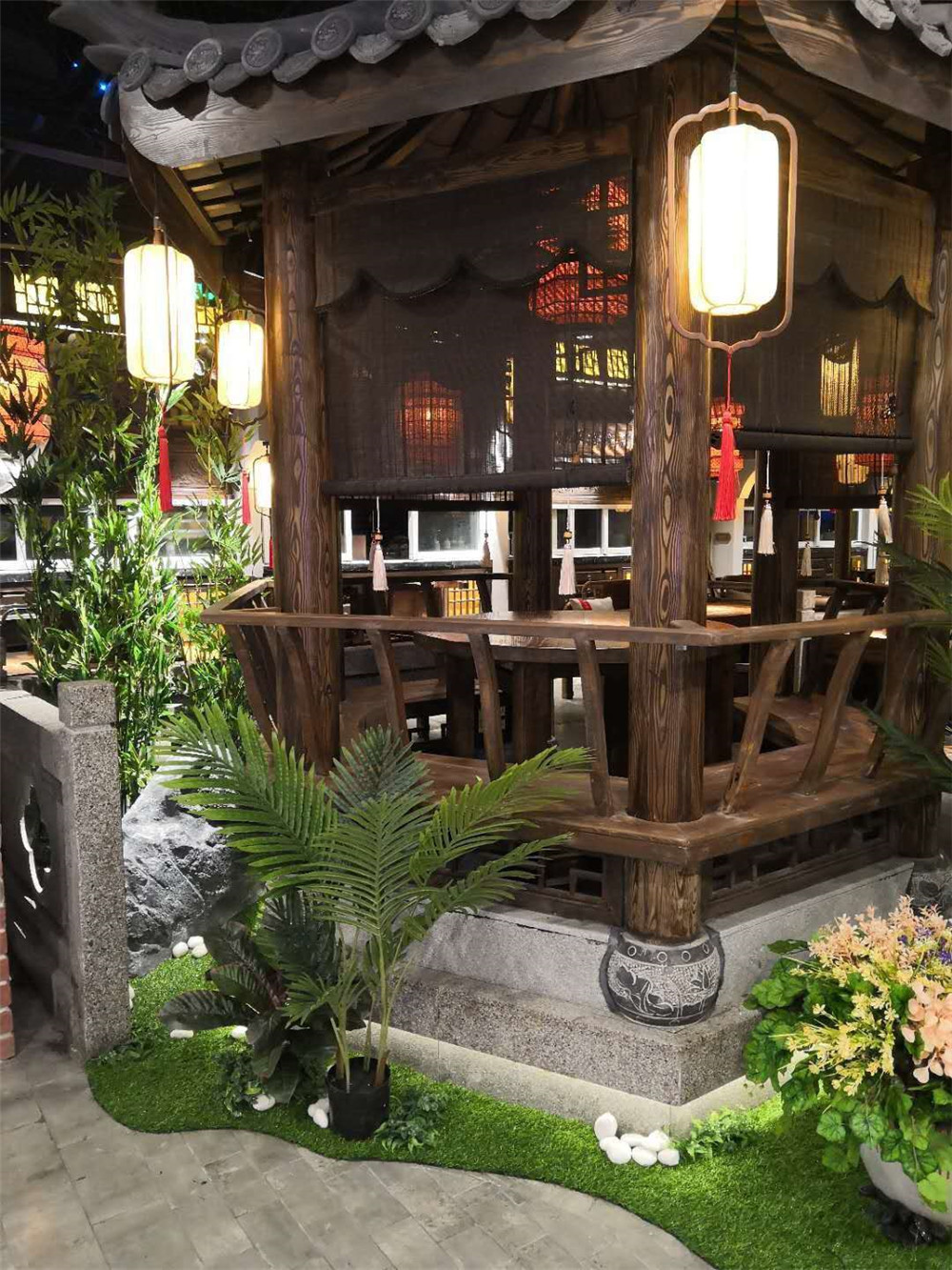 成都仿真植物装饰案例，梦江南餐厅 (5)