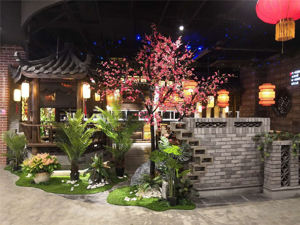 成都仿真植物装饰案例，梦江南餐厅 (1)