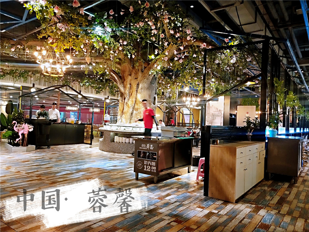 成都仿真绿植装饰案例，凯德天府大牛合生态火锅餐厅改造 (1)