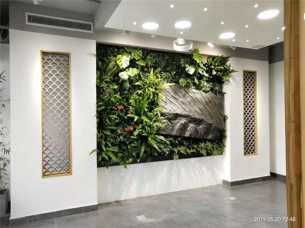 成都室内办公区域垂直立体植物墙软装 (2)