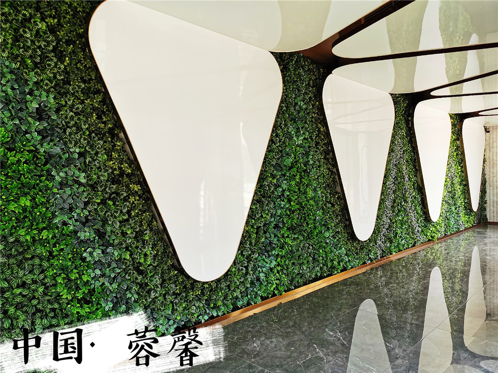 蓝润广场室内仿真植物墙装饰案例 (3)