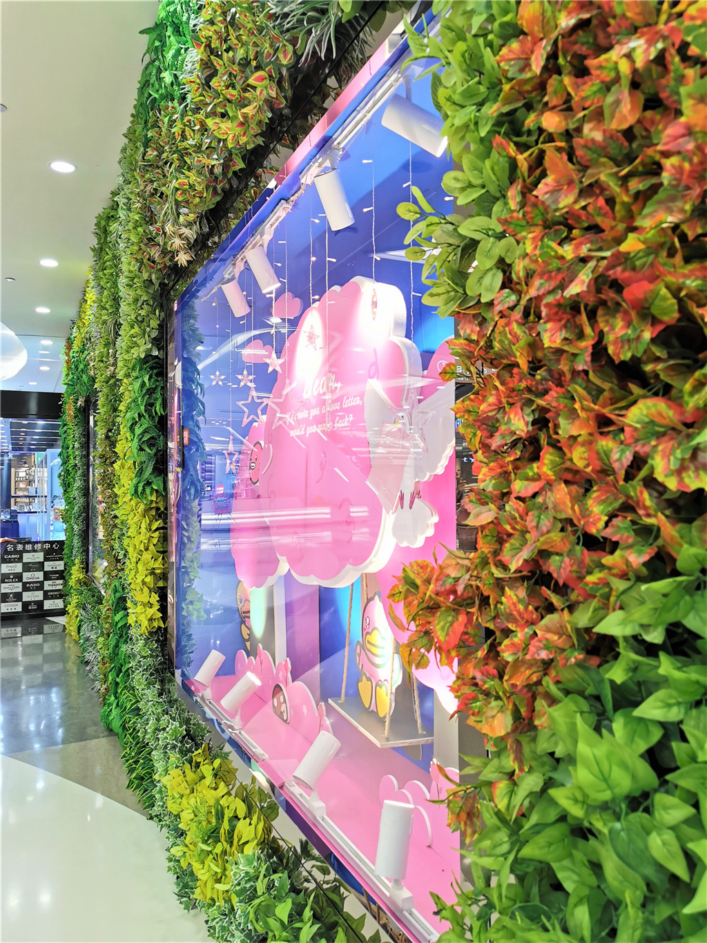 仿真植物墙-佛山凯德广场-室内商场植物墙 (7)